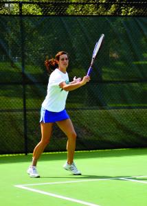 Mercyhurst College junior Kim Ezzo looks to lead the women’s tennis team to a first-round victory.